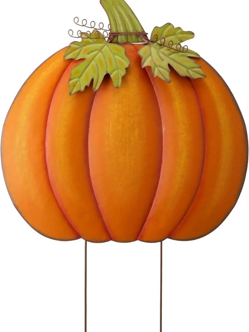 Large Metal Pumpkin Yard Stake - Fall Outdoor Decor for Garden, Lawn & Porch